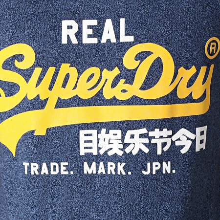 Superdry - Débardeur Vintage Logo Bleu Marine Chiné