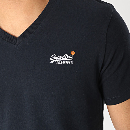 Superdry - Tee Shirt Orange Label Vintage Bleu Marine