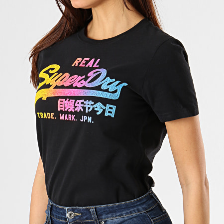 Superdry - Tee Shirt Femme Vintage Logo Spectrum G10140TT Noir
