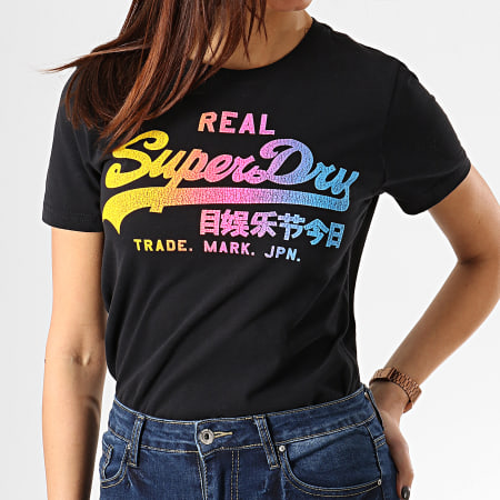 Superdry - Tee Shirt Femme Vintage Logo Spectrum G10140TT Noir