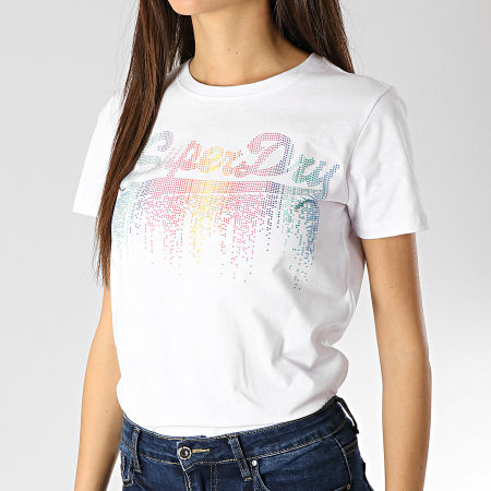 Superdry - Tee Shirt Femme Vintage Logo Cascade G10124ST Blanc