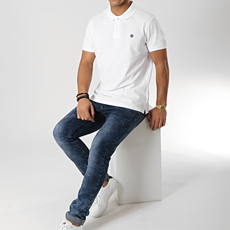 Timberland - Polo Manches Courtes Millers A1S4J Blanc