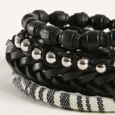 Deeluxe - Lot De 4 Bracelets Apache Noir Blanc  