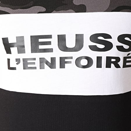Heuss L'Enfoiré - Tee Shirt Logo Tricolore Camo Noir Blanc