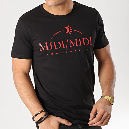 Heuss L'Enfoiré - Camiseta Midi Midi Negro Rojo