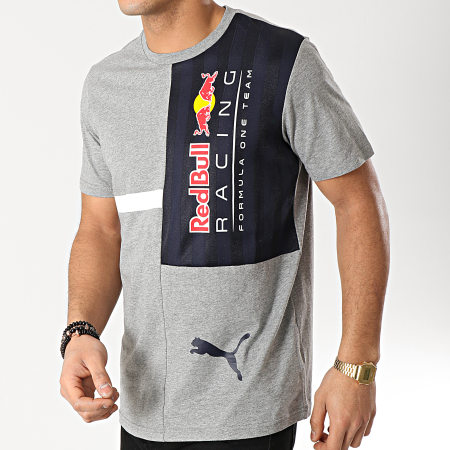 Puma - Tee Shirt Red Bull Racing Logo 577773 Gris Chiné Bleu Marine