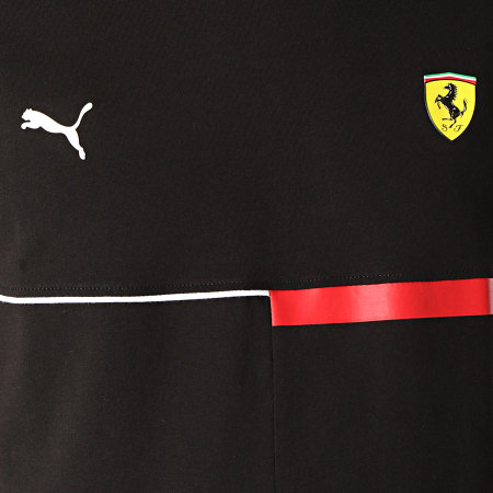 Puma - Tee Shirt A Bandes Ferrari T7 577823 Noir
