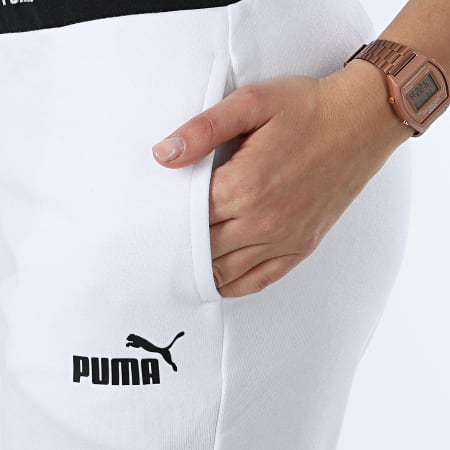 Puma - Pantalon Jogging Femme Amplified Sweat 854382 Blanc Noir