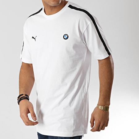 Puma - Tee Shirt A Bandes BMW Motorsport Lite 577780 Blanc