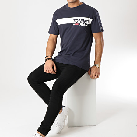 Tommy Hilfiger - Tee Shirt Box Logo 6089 Bleu Marine