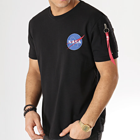 Alpha Industries - Tee Shirt Poche Bomber NASA Noir