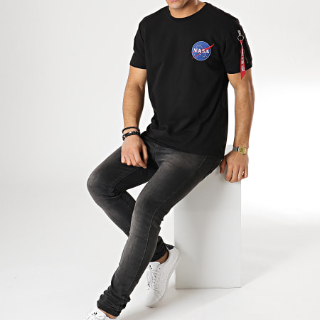Alpha Industries - Tee Shirt Poche Bomber NASA Noir