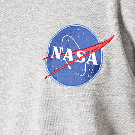 Alpha Industries - Tee Shirt Poche Bomber NASA Gris Chiné