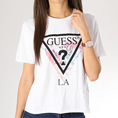 Guess - Tee Shirt Femme E92I03JR04F Blanc 