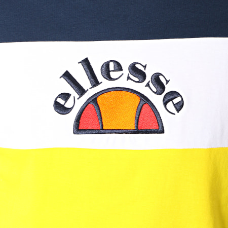 Ellesse - Tee Shirt Gubbio SHA04388 Bleu Marine Blanc Jaune