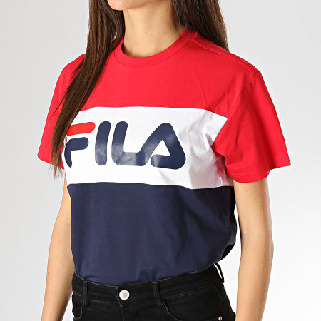 Fila - Tee Shirt Femme Allison 682125 Bleu Marine Blanc Rouge
