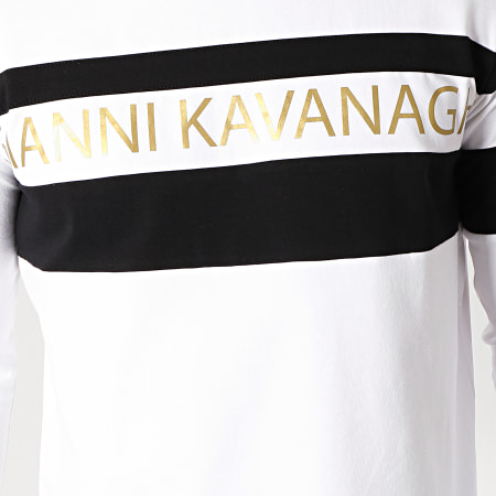 Gianni Kavanagh - Tee Shirt Manches Longues Oversize GKG000907 Blanc Noir Doré