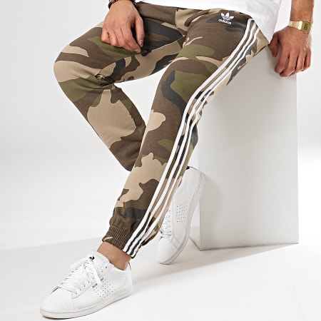 Adidas Originals - Pantalon Jogging A Bandes Camouflage Fleece DV2052 Vert Kaki