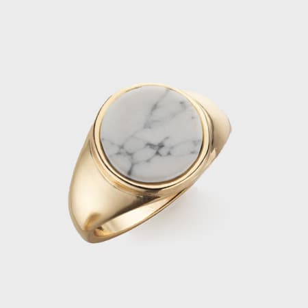Chained And Able - Bague Stone Signet RF17012 Argenté Blanc