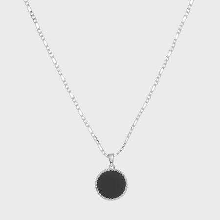 Chained And Able - Collier Onyx Figaro Medallion NA17086 Argenté