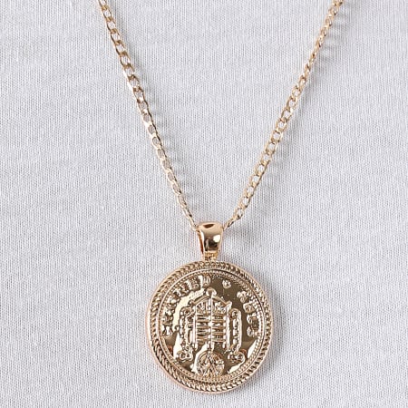 Chained And Able - Collier Coin Pendant OE016 Doré