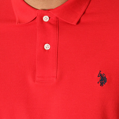 US Polo ASSN - Polo Manches Courtes Institutionnal Rouge