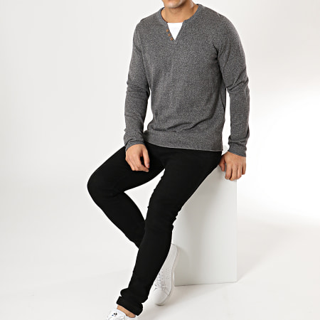 Celio - Pull Chill Gris Anthracite Chiné