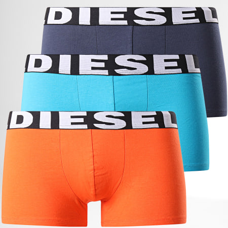 Diesel - Lot de 3 Boxers Shawn 00SAB2-0AAMT Bleu Marine Turquoise Orange