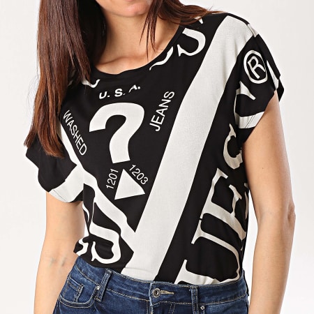 Guess - Tee Shirt Femme W92I87-K68D0 Noir Ecru