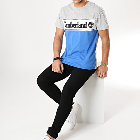Timberland - Tee Shirt Logo Linear A1OA4 Gris Chiné