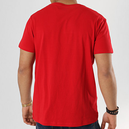 Timberland - Tee Shirt Logo Linear A1OA4 Blanc Noir Rouge