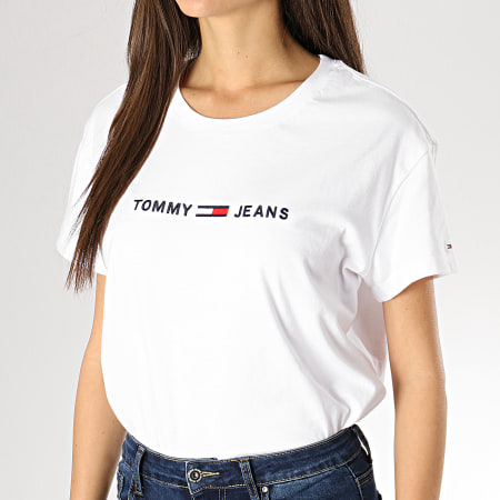 Tommy Hilfiger - Tee Shirt Femme Clean Boxy Logo 5455 Blanc
