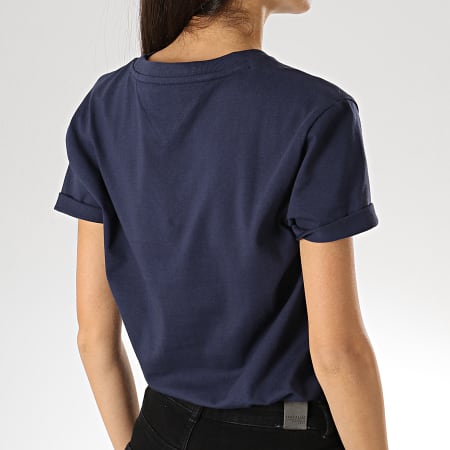 Tommy Hilfiger - Tee Shirt Femme Collegiate 05703 Logo Bleu Marine