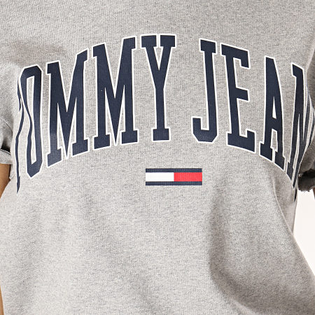 Tommy Hilfiger - Tee Shirt Femme Collegiate 05703 Logo Gris Chiné
