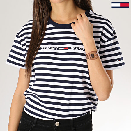 Tee shirt tommy on sale hilfiger femme bleu marine