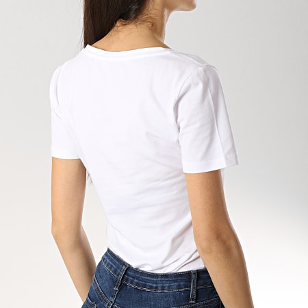 Versace Jeans Couture - Tee Shirt Femme TDM601 B2HTB7K1-36278 Blanc Doré