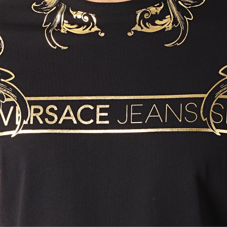 Versace Jeans Couture - Tee Shirt Print 10 Foil B3GTA726-36609 Noir Doré Renaissance