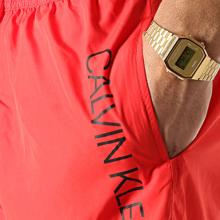 Calvin Klein - Short De Bain Runner Logo 0266 Rouge