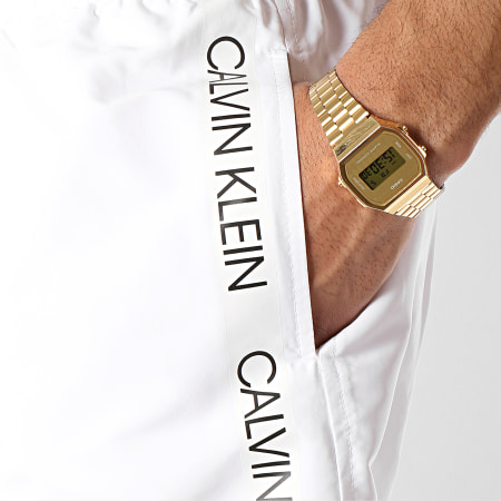 Calvin Klein - Short De Bain Avec Bandes Drawstring 294 Blanc