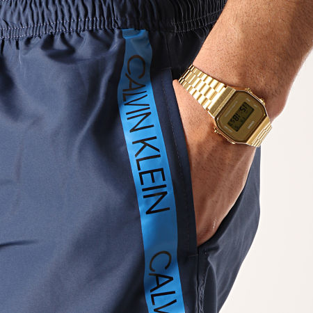Calvin Klein - Short De Bain Avec Bandes Drawstring 294 Bleu Marine