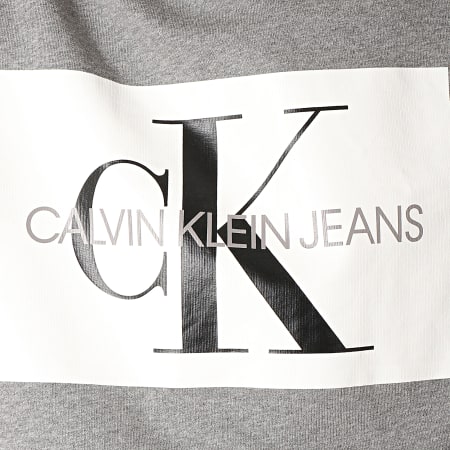 Calvin Klein - Sweat Capuche Monogram Box Logo 7745 Gris Chiné