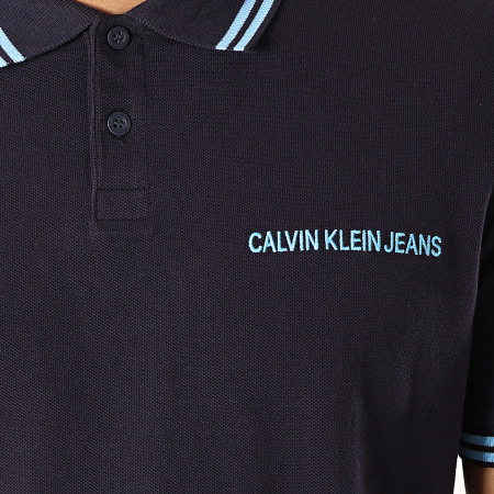 Calvin Klein - Polo Manches Coutres Tipping 1176 Bleu Marine