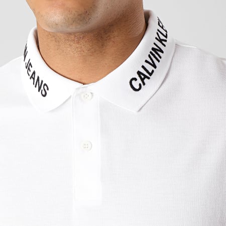 Calvin Klein - Polo Manches Courtes Institutionnal Collar 1183 Blanc