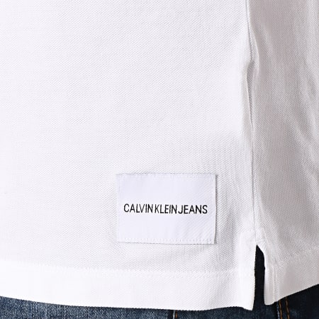 Calvin Klein - Polo Manches Courtes Institutionnal Collar 1183 Blanc
