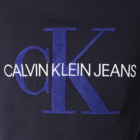 Calvin Klein - Sweat Capuche Toweling Monogram 1624 Bleu Marine