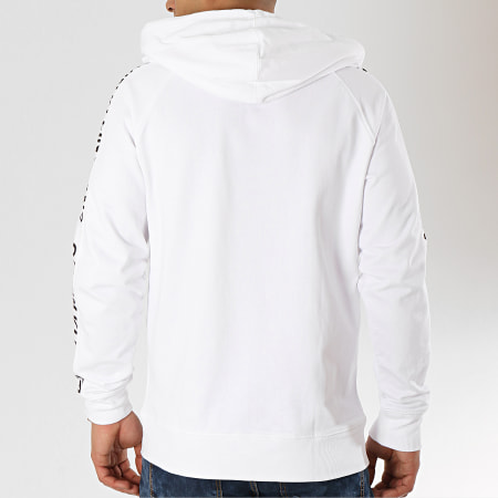 Calvin Klein - Sweat Zippé Capuche Avec Bandes Institut Stripe 2249 Blanc