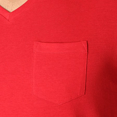 Celio - Tee Shirt Poche Col V Vebasic Rouge