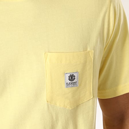 Element - Tee Shirt Poche Basic Pocket Label Jaune Clair