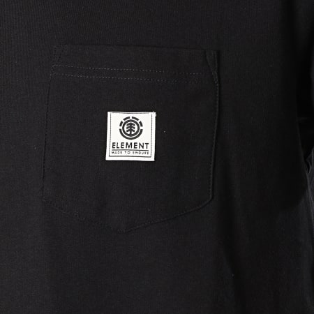 Element - Tee Shirt Poche Basic Pocket Label Noir