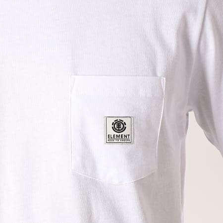 Element - Maglietta Basic Pocket Label Bianco